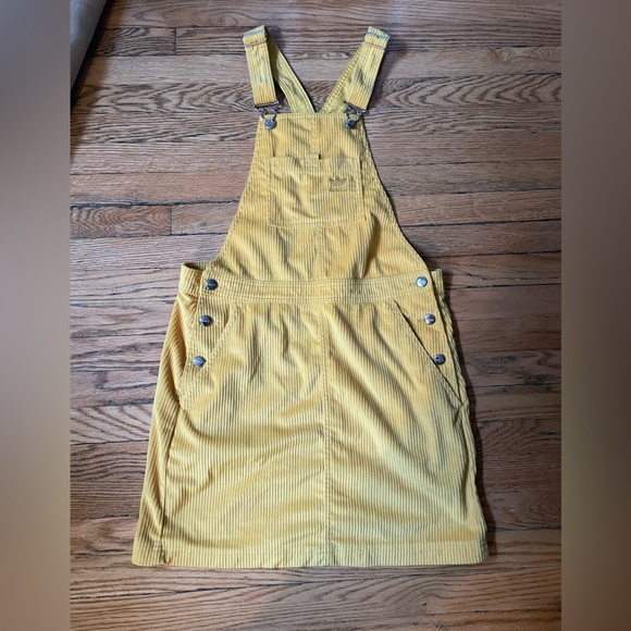 adidas Dresses & Skirts - Yellow Corduroy Adidas Overall Dress